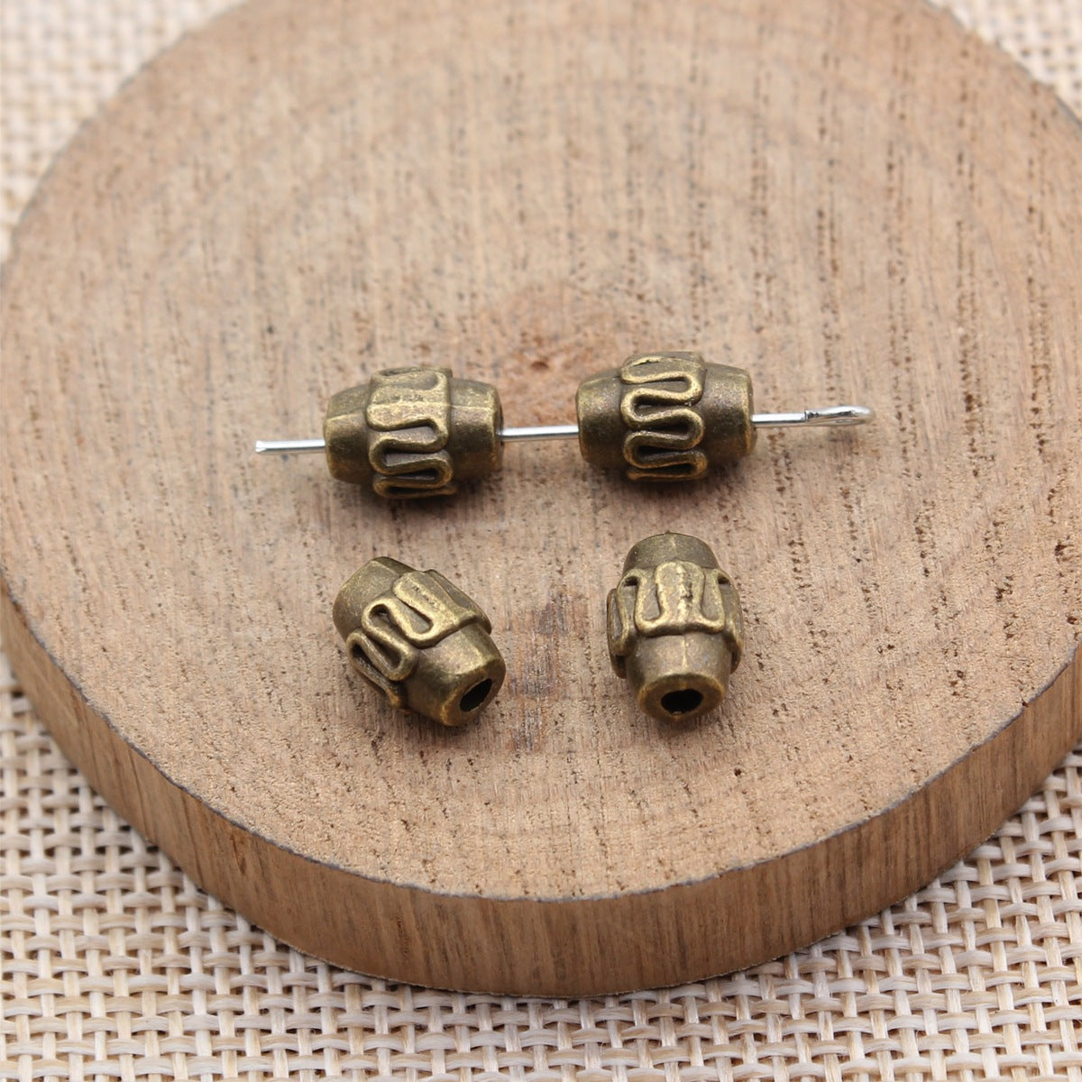 9.3x6.8x6.8mm 1.25g Multicolor Zinc Alloy Patterned Small Hole Spacer Beads for DIY Jewelry Making