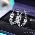 Rectangular Link Clear Stone Hoop Earrings In Gold And Silver Tones view 5