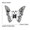Enamel Butterfly Brooch Filigree Wings Rhinestone Frame Pin view 6