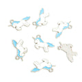 White Enamel Unicorn Charms with Colorful Mane and Tail view 10