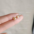 Mini Smooth Heart Stud Earrings Silver Or Gold Tone view 6