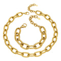 Oversized Oval Link Chain Necklace and Bracelet Collection view 5