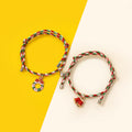 Christmas Couples Braided Charm Bracelets Magnetic Heart Pair view 2