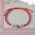 Silver Tone Elephant Blue Evil Eye Adjustable Cord Bracelets view 5