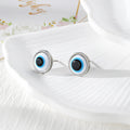 Blue Evil Eye Stud Earrings and Adjustable Rings in Four Finishes view 7