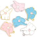 Enamel-Look Gold Silver Elephant Alloy Charms in 6 Styles view 4