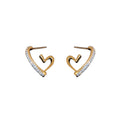 Open Heart Crystal Earrings and Floral Studs in Three Colors view 5