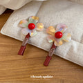Red Duckbill Clip Iridescent Resin Flower Single Piece view 2