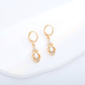 Five Color Faceted Teardrop Gold Tone Huggie Earrings view 8