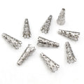 Silver Tone Teardrop and Trumpet Shaped Bead End Caps view 7