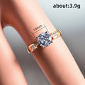 Round Clear Solitaire Ring Side Stones White Gold Rose Gold Sizes 6-10 view 5