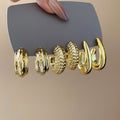 Mixed Color C Shaped Hoop Earring Sets in Three Styles view 8
