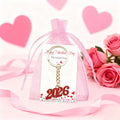 Red Enamel 2026 Number Keychain Gold Split Ring Chain view 6