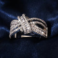 Baguette Bow Knot Wide Ring In Polished Silver Tone view 4
