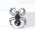 Pearl Body Spider Brooch in Black or White Crystal Finish view 1