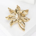 Crystal Flower Brooch With Central Pearl in Two Metal Tones view 3