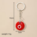 Silver Tone Round Glass Evil Eye Split Ring Keychains in Seven Colors view 4