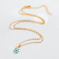 Round Evil Eye Pendant Necklaces in Ten Gold and Silver Tone Designs view 4