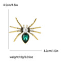 Pearl Body Spider Brooch in Green Gold or Black Silver view 4