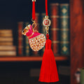 Jeweled Treasure Bag Car Hangers in Five Color Treatments with Red Tassels view 6