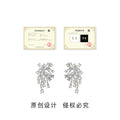 Silver Tone Clear Stone Floral Tassel Earrings In Stud And Clip Styles view 3