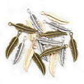 Slender Feather Metal Charms in Four Mixed Finish Options view 9