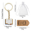 Open Book Sun Face Enamel Keychain Blue or Red Cover view 2