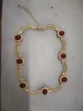 Gold Multi-Strand Oval Cabochon Necklace and Stud Earrings view 11