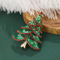 Green Crystal Christmas Tree Brooch With Red Garland view 4