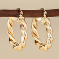 Textured Gold-Tone Hoop Earrings in Ten Sculpted Styles view 6