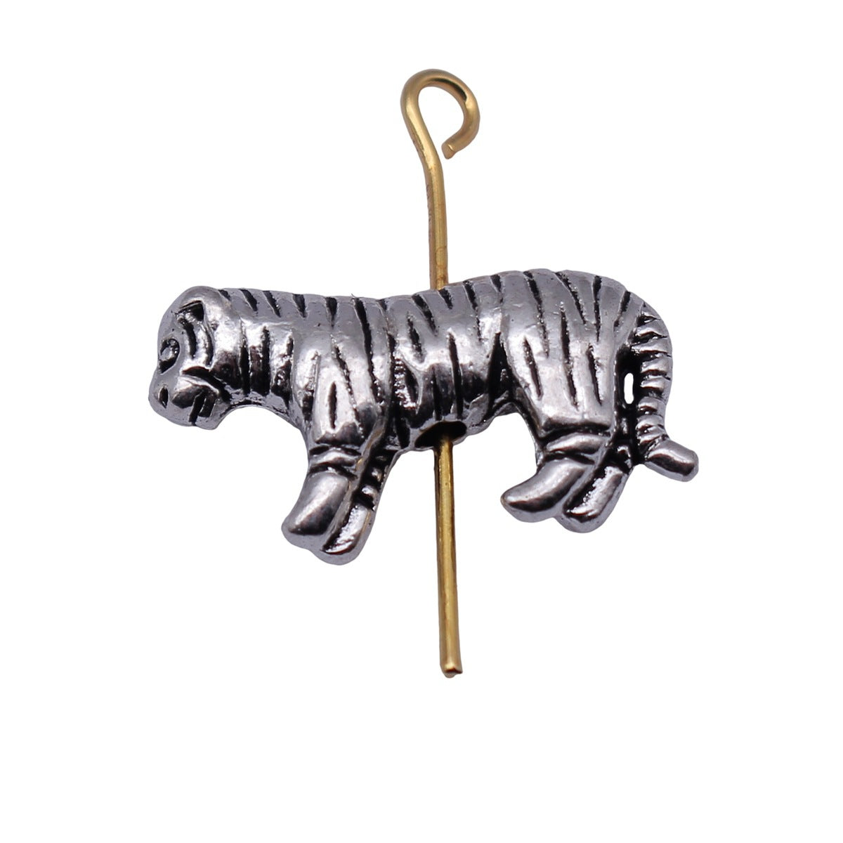 19x11mm 2.3g Antique Silver Zinc Alloy Tiger Hole Beads for DIY Bracelet Jewelry Making