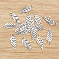 Slender Engraved Leaf Charms in Antique Silver for Jewelry Making view 6
