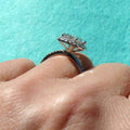 Oversized Oval Clear Solitaire Halo Ring In Silver Tone view 3