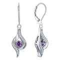 Silver Tone Spiral Drop Earrings with Ten Crystal Colors view 8