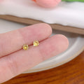 Tiny Colorful Crystal Round Stud Earrings No Back Posts view 4