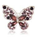 Openwork Butterfly Rhinestone Brooch Purple Champagne Black view 5