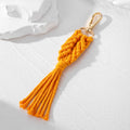 Gold Tone Braided Macrame Tassel Clip Keychains in Six Colors view 3