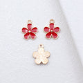 Five Petal Enamel Flower Charms in Five Bright Colors view 3