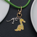 Yellow or Blue Long Neck Dinosaur Skeleton Keychains view 2