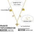 Gold Stainless Clover Flower Zircon Jewelry Set Pieces view 10