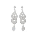 Crystal Openwork Drop Earrings in Two Silver Tone Shapes view 5