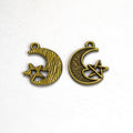 20x16mm Vintage Moon and Star Alloy Charm Pendant
