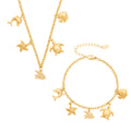 Marine Crystal Charm Necklace and Bracelet in Two Finishes view 5