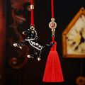 Floral Crystal Horse Keychains and Long Tassel Car Hangers view 2