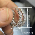 Double-Row Round Clear Stone Hoop Earrings Silver Tone view 4