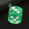 Acrylic Dice Charm Pendant With Silver-Tone Loop Fourteen Colors view 11