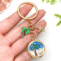 Six Palm Tree Starfish Ocean Metal Keychain Designs view 3