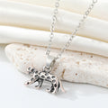 Dinosaur and Leopard Pendant Necklaces in Four Metal Finishes view 3