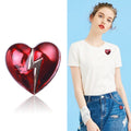 Lightning Heart Brooch With Faceted Crystals And Polished Metal Details view 3