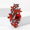Large Crystal Leaf Swirl Brooch in Ten Colors for Jackets Scarves and Lapels view 2